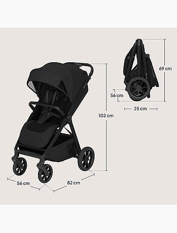 Poussette canne compacte lionelo bett- légère & pliable - légère & pliable - jusqu'à 22 kg