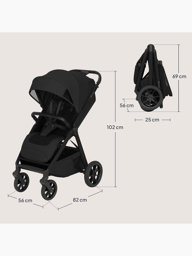 Poussette canne compacte lionelo bett- légère & pliable - légère & pliable - jusqu'à 22 kg Noir - Kiabi