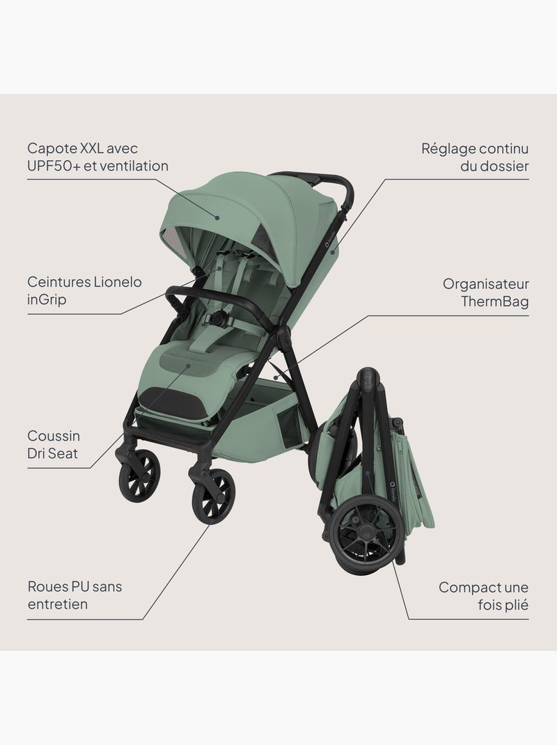 Poussette canne compacte lionelo bett- légère & pliable - légère & pliable - jusqu'à 22 kg Vert - Kiabi