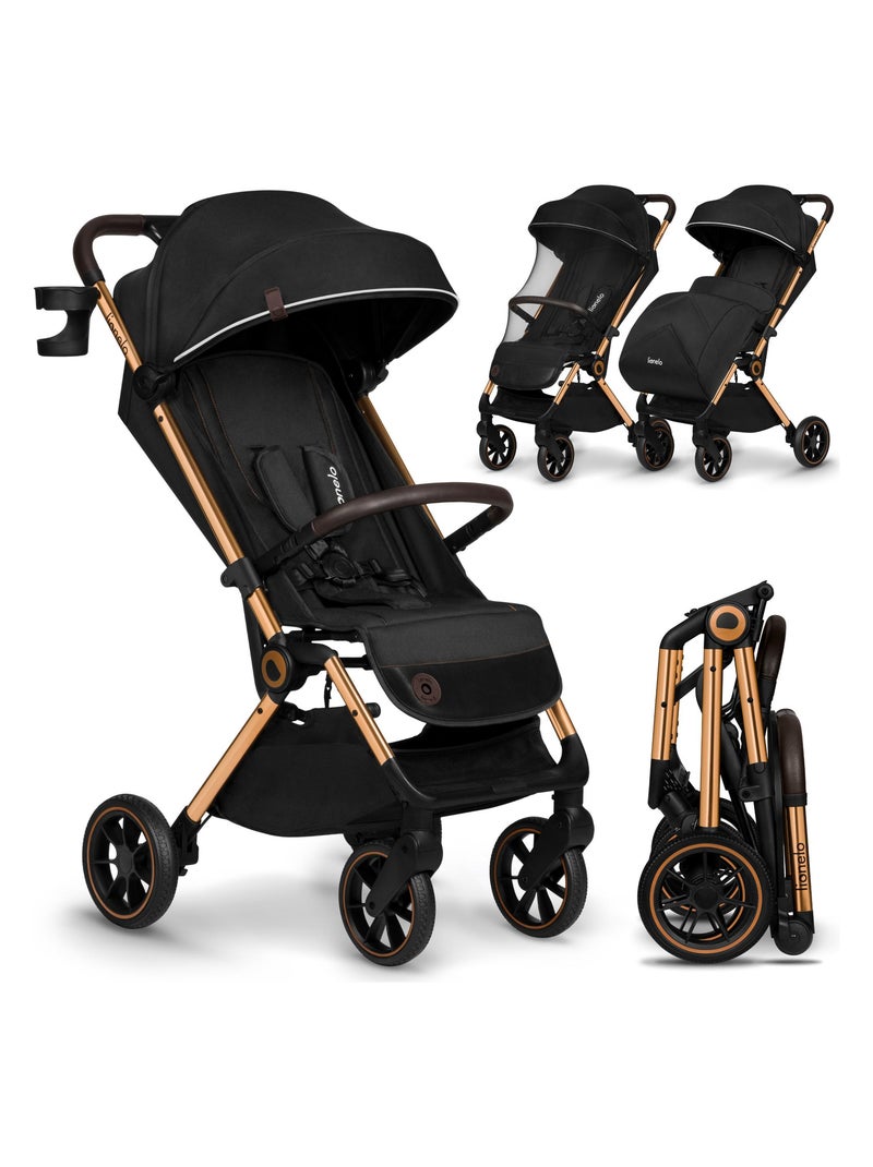 Poussette canne compacte LIONELO Cloe - Légère & pliable - Légère & pliable - Jusqu'à 22 Kg Noir Doré - Kiabi