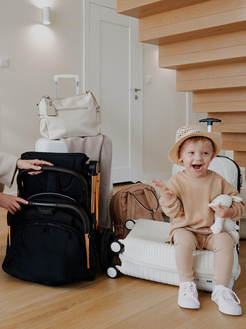 Poussette canne compacte LIONELO Cloe - Légère & pliable - Légère & pliable - Jusqu'à 22 Kg Noir Doré - Kiabi