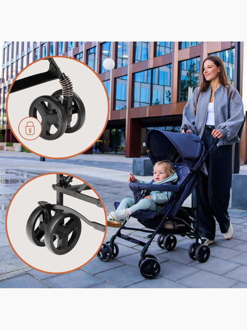 Poussette canne compacte LIONELO Elia - Légère - 6-36 mois - Moustiquaire incluse Beige - Kiabi