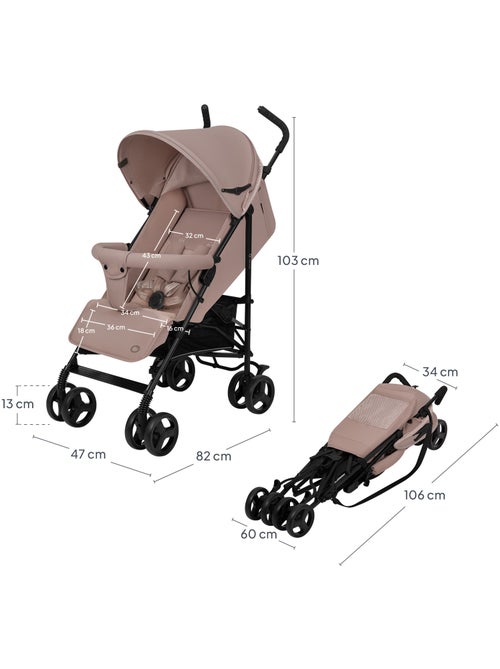 Poussette canne compacte LIONELO Elia - Légère - 6-36 mois - Moustiquaire incluse - Kiabi Poussette canne compacte LIONELO Elia - Légère - 6-36 mois - Moustiquaire incluse - Kiabi