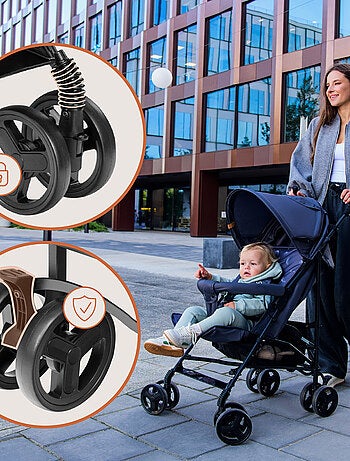 Poussette canne compacte LIONELO Elia - Légère - 6-36 mois - Moustiquaire incluse