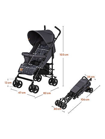 Poussette canne compacte LIONELO Elia - Légère - 6-36 mois - Moustiquaire incluse