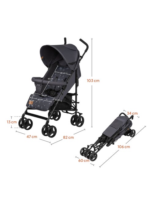 Poussette canne compacte LIONELO Elia - Légère - 6-36 mois - Moustiquaire incluse - Kiabi