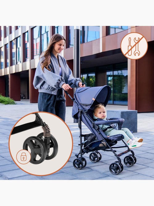 Poussette canne compacte LIONELO Elia - Légère - 6-36 mois - Moustiquaire incluse - Kiabi Poussette canne compacte LIONELO Elia - Légère - 6-36 mois - Moustiquaire incluse - Kiabi