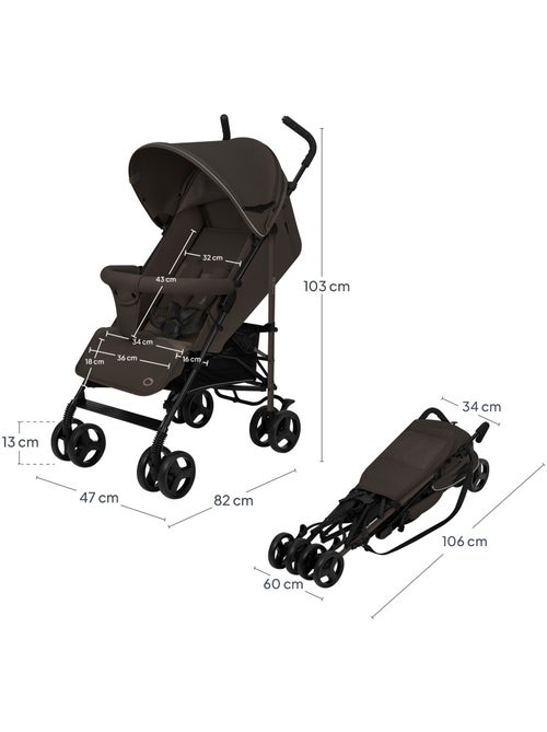 Poussette canne compacte LIONELO Elia - Légère - 6-36 mois - Moustiquaire incluse - Kiabi Poussette canne compacte LIONELO Elia - Légère - 6-36 mois - Moustiquaire incluse - Kiabi