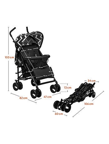 Poussette canne compacte LIONELO Elia - Légère - 6-36 mois - Moustiquaire incluse