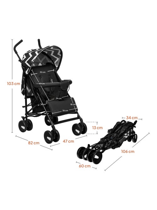 Poussette canne compacte LIONELO Elia - Légère - 6-36 mois - Moustiquaire incluse - Kiabi