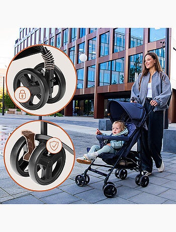 Poussette canne compacte LIONELO Elia - Légère - 6-36 mois - Moustiquaire incluse