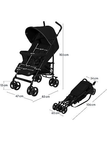 Poussette canne compacte LIONELO Elia - Légère - 6-36 mois - Moustiquaire incluse