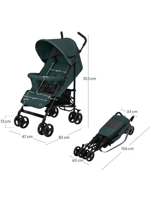 Poussette canne compacte LIONELO Elia - Légère - 6-36 mois - Moustiquaire incluse - Kiabi Poussette canne compacte LIONELO Elia - Légère - 6-36 mois - Moustiquaire incluse - Kiabi