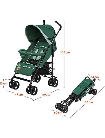 Poussette canne compacte LIONELO Elia - Légère - 6-36 mois - Moustiquaire incluse