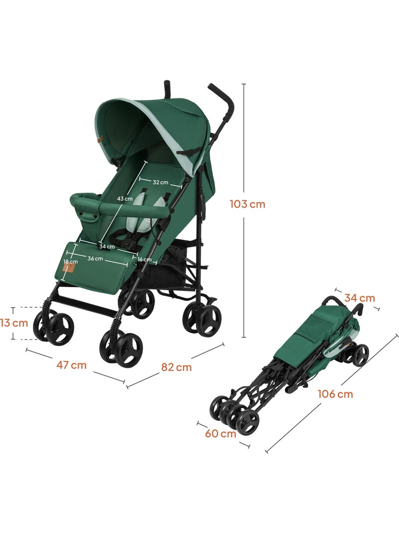 Poussette canne compacte LIONELO Elia - Légère - 6-36 mois - Moustiquaire incluse Vert - Kiabi