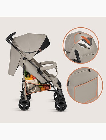 Poussette canne compacte LIONELO Irma - 6-36 mois - Moustiquaire inclus - Léger - Amortisseurs avant