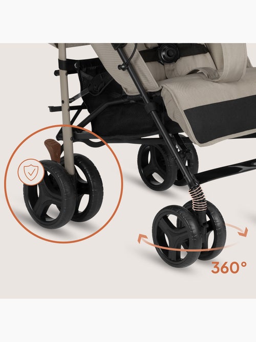 Poussette canne compacte LIONELO Irma - 6-36 mois - Moustiquaire inclus - Léger - Amortisseurs avant - Kiabi
