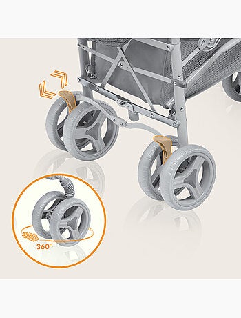 Poussette canne compacte LIONELO Irma - 6-36 mois - Moustiquaire inclus - Léger - Amortisseurs avant