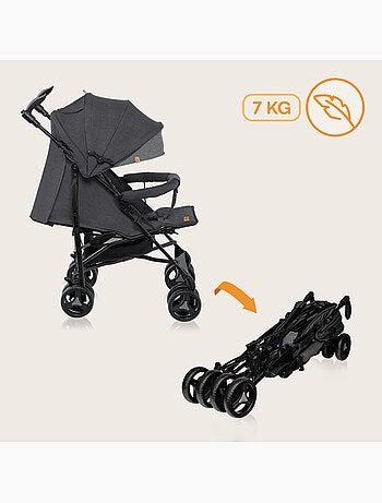 Poussette canne compacte LIONELO Irma - 6-36 mois - Moustiquaire inclus - Léger - Amortisseurs avant