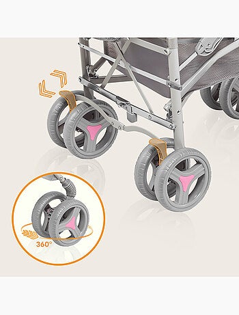 Poussette canne compacte LIONELO Irma - 6-36 mois - Moustiquaire inclus - Léger - Amortisseurs avant