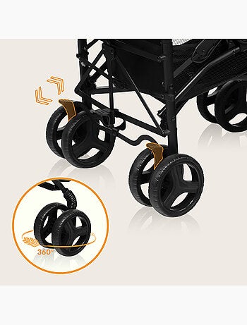 Poussette canne compacte LIONELO Irma - 6-36 mois - Moustiquaire inclus - Léger - Amortisseurs avant