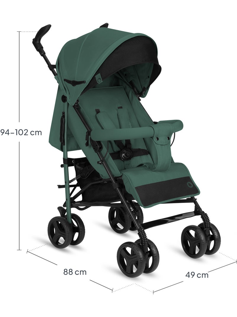 Poussette canne compacte LIONELO Irma - 6-36 mois - Moustiquaire inclus - Léger - Amortisseurs avant Vert émeraude - Kiabi
