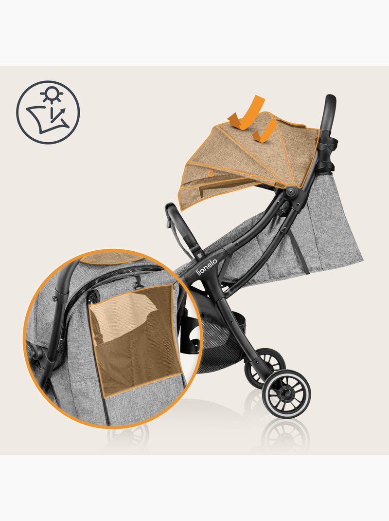 Poussette canne compacte LIONELO Julie One - Jusqu'à 22 Kg - Légère & pliable - Accessoires Gris Noir - Kiabi