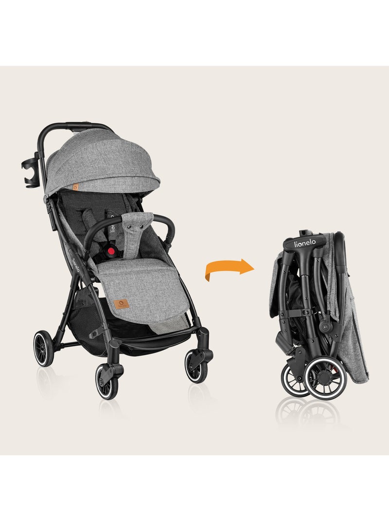 Poussette canne compacte LIONELO Julie One - Jusqu'à 22 Kg - Légère & pliable - Accessoires Gris Noir - Kiabi