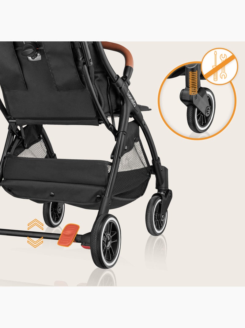 Poussette canne compacte LIONELO Julie One - Jusqu'à 22 Kg - Légère & pliable - Accessoires Noir - Kiabi