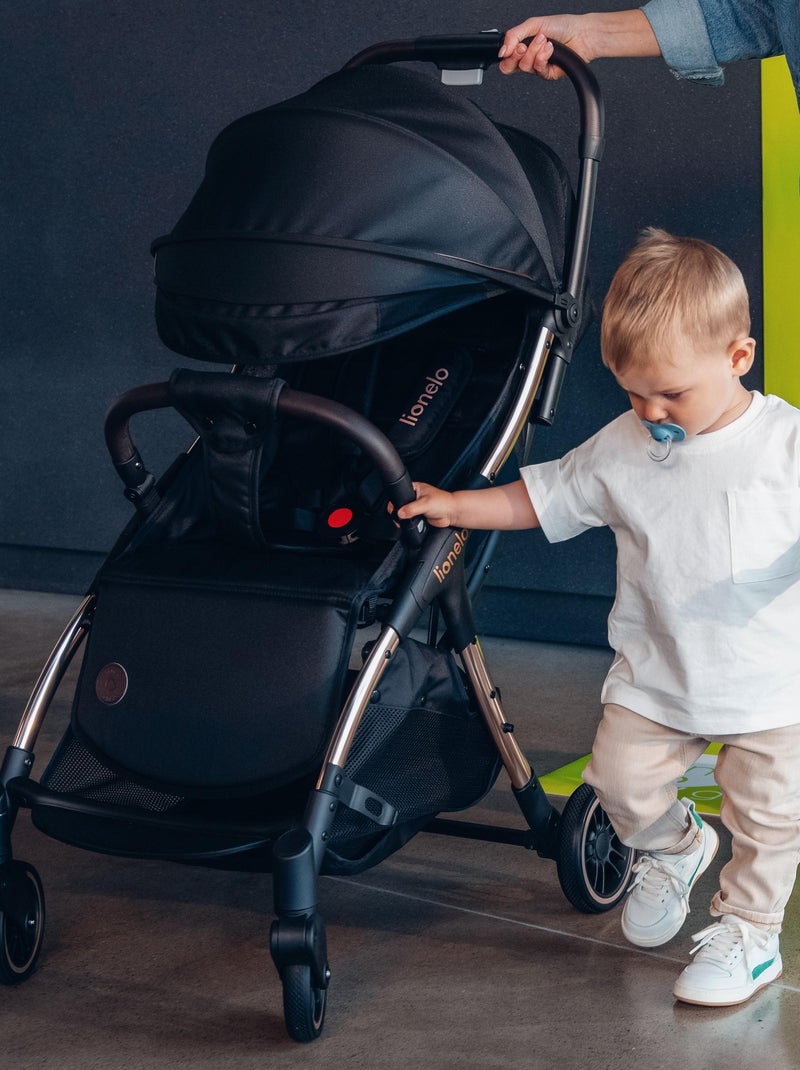 Poussette canne compacte LIONELO Julie One - Jusqu'à 22 Kg - Légère & pliable - Accessoires Noir Doré - Kiabi