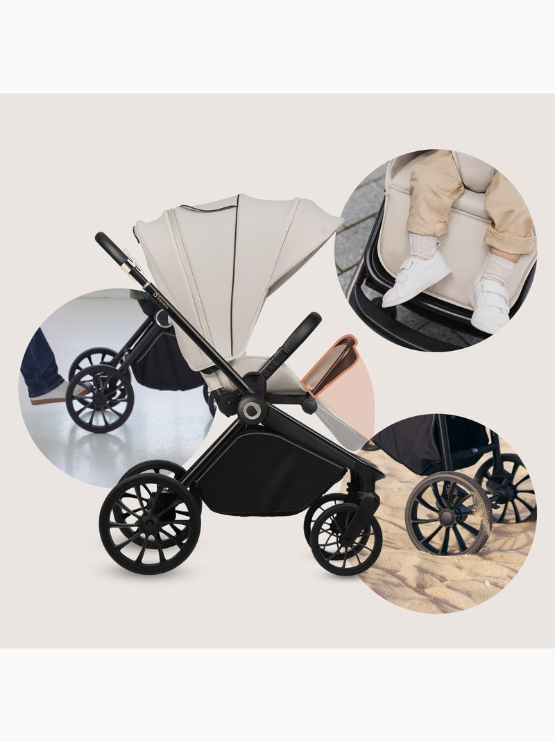 Poussette canne compacte LIONELO Mika Plus - Jusqu'à 22 kg - Légère & pliable - Accessoires Beige - Kiabi