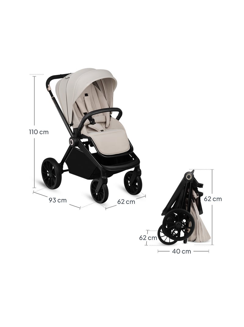 Poussette canne compacte LIONELO Mika Plus - Jusqu'à 22 kg - Légère & pliable - Accessoires Beige - Kiabi