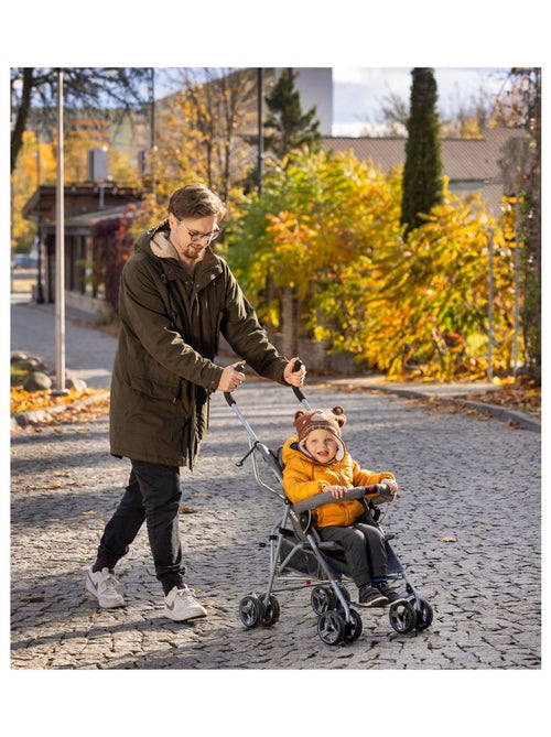 Poussette Canne Plaible Légère, Poussette Bébé 14kg max, Double Roues Pivotantes en Mousse - Kiabi