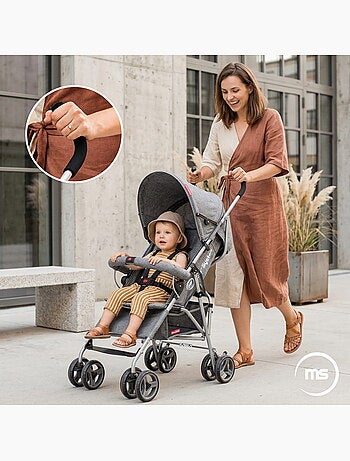 Poussette canne pliante légère barton gray moby-system, 5,5 kg