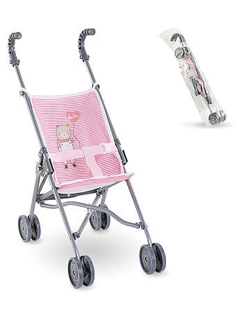 Poussette Canne Rose pour poupon 36/42/52 cm