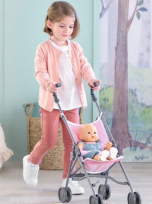 Poussette Canne Rose pour poupon 36/42/52 cm - Kiabi