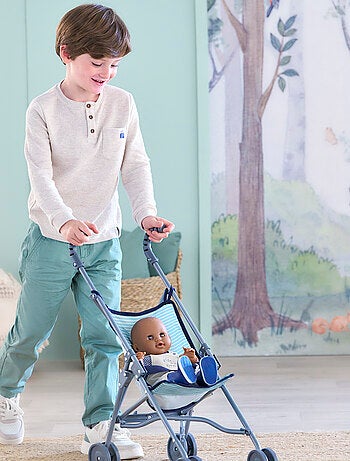 Poussette Canne Sauge pour poupon 36/42/52 cm