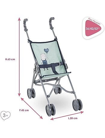 Poussette Canne Sauge pour poupon 36/42/52 cm