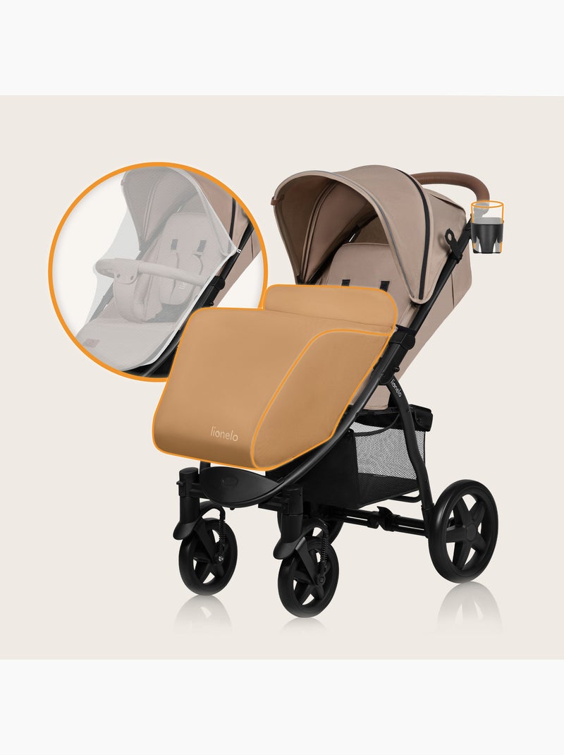 Poussette canne tout terrain LIONELO Annet Plus - Jusqu'à 22 kg - Grandes roues - Accessoires Beige - Kiabi