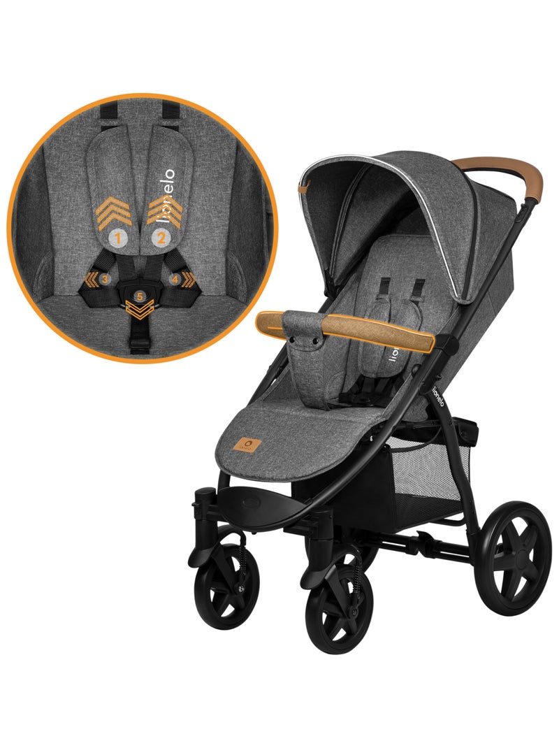 Poussette canne tout terrain LIONELO Annet Plus - Jusqu'à 22 kg -  Grandes roues - Accessoires Gris foncé - Kiabi