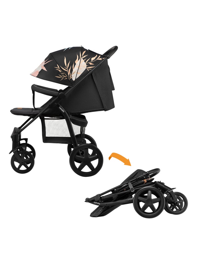 Poussette canne tout terrain LIONELO Annet Plus - Jusqu'à 22 kg -  Grandes roues - Accessoires Noir Beige - Kiabi