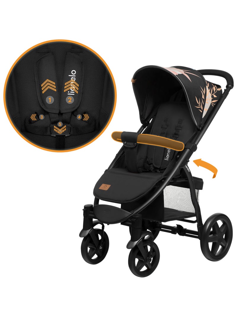 Poussette canne tout terrain LIONELO Annet Plus - Jusqu'à 22 kg -  Grandes roues - Accessoires Noir Beige - Kiabi