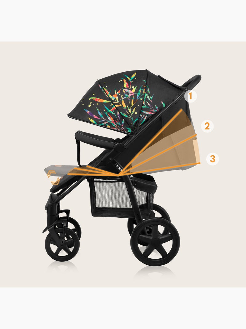 Poussette canne tout terrain LIONELO Annet Plus - Jusqu'à 22 kg -  Grandes roues - Accessoires Noir Vert Bleu - Kiabi