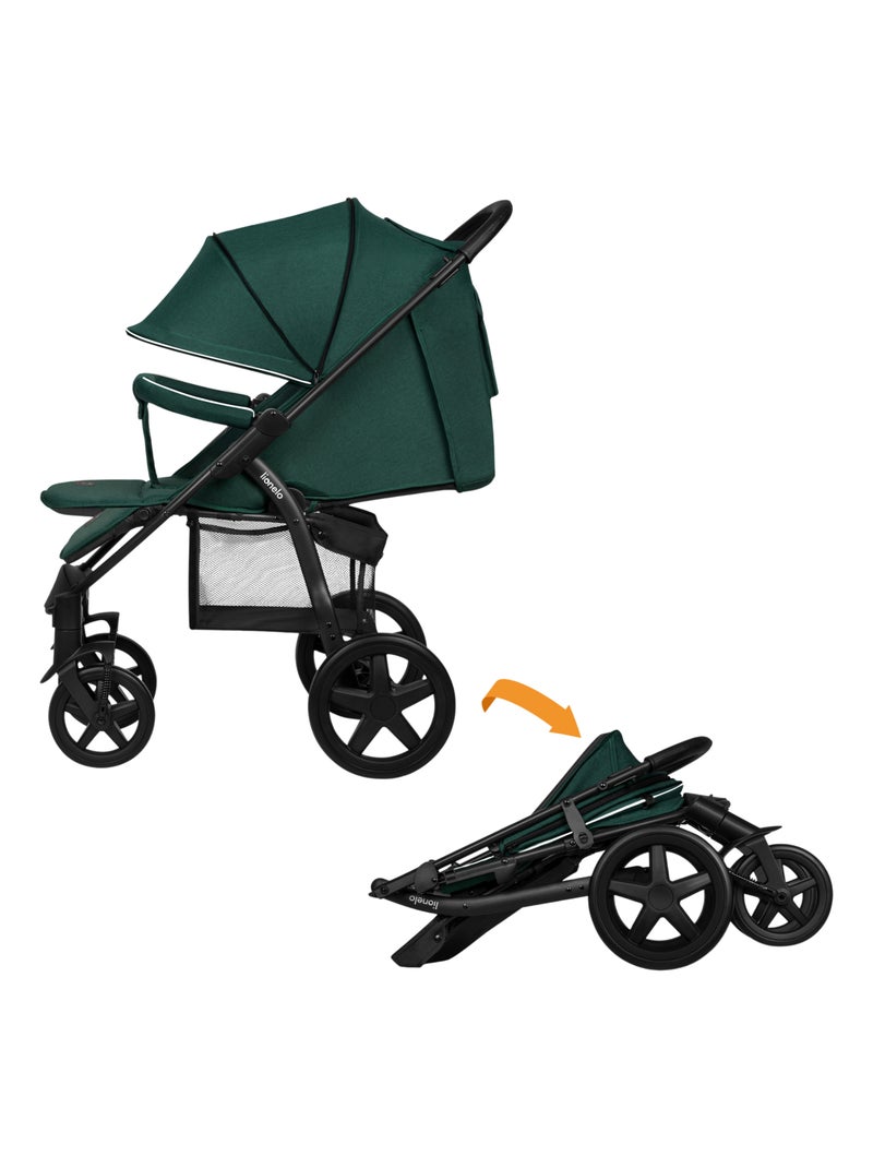 Poussette canne tout terrain LIONELO Annet Plus - Jusqu'à 22 kg -  Grandes roues - Accessoires Noir Vert Noir - Kiabi