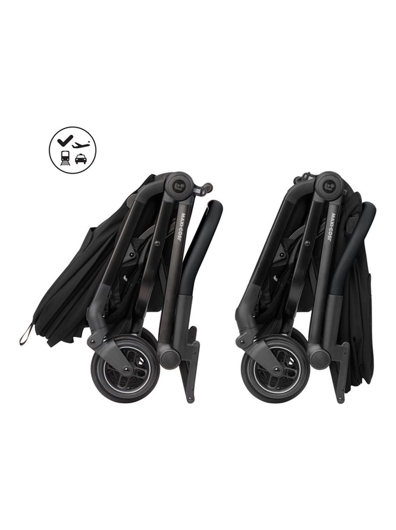 Poussette citadine ultra compacte Leona Noir - Kiabi