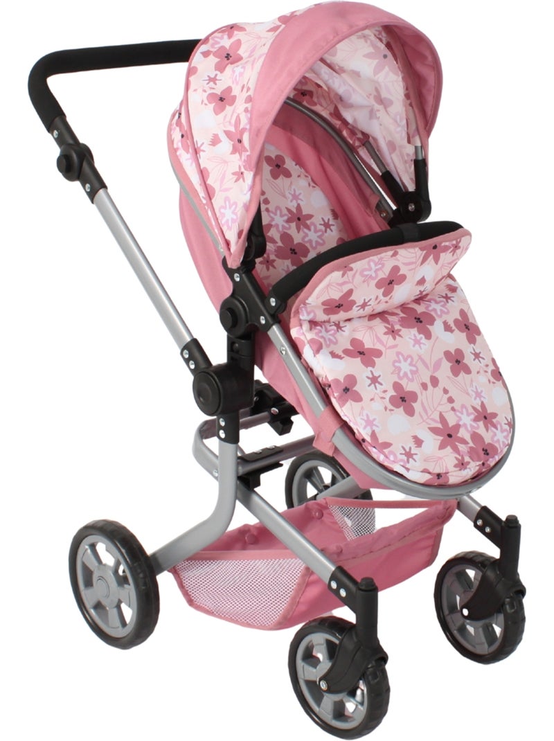 Poussette combiné mika fleurs pour poupée Rose - Kiabi