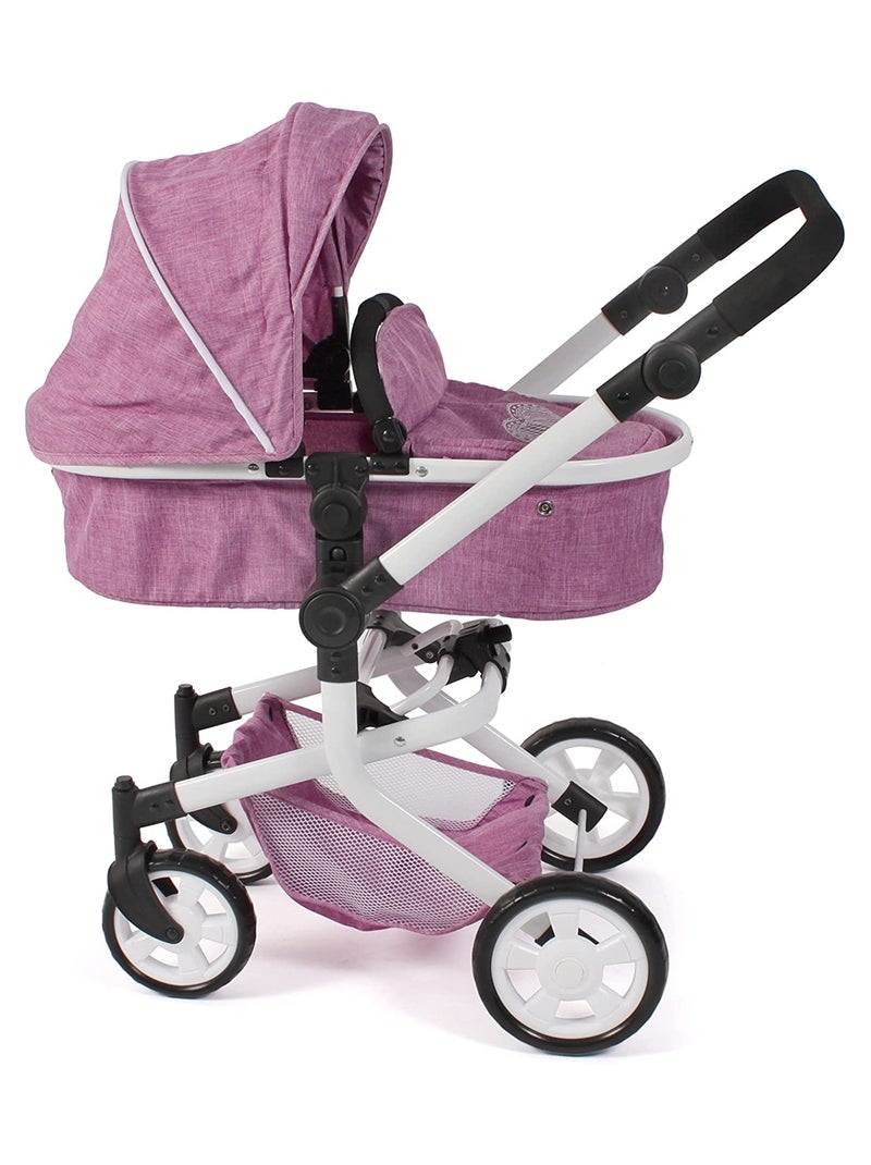 Poussette combinée 2 en 1 Mika Jean rose Rose - Kiabi