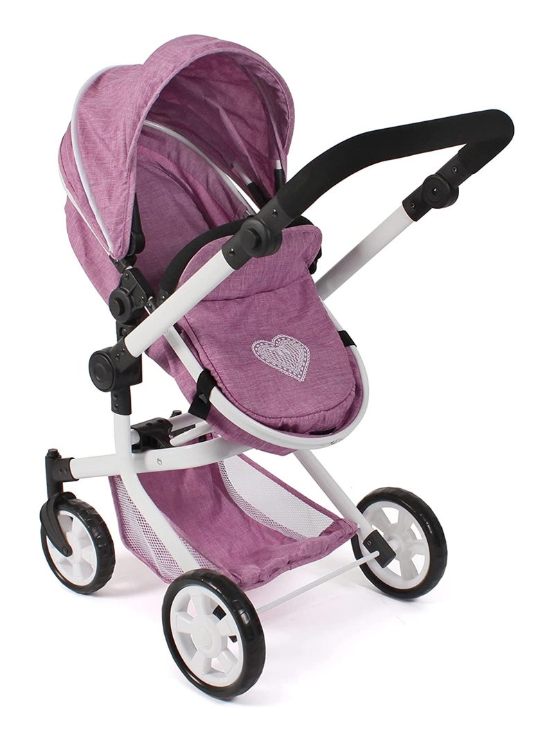 Poussette combinée 2 en 1 Mika Jean rose Rose - Kiabi