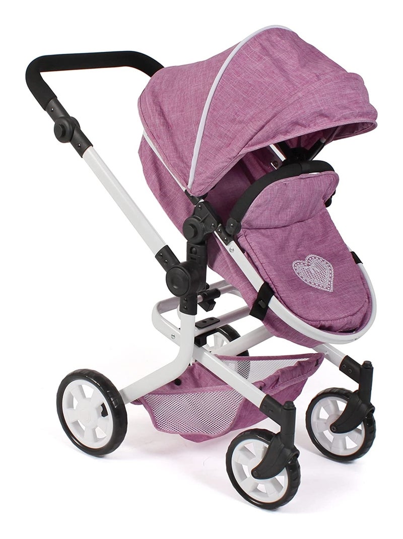 Poussette combinée 2 en 1 Mika Jean rose Rose - Kiabi