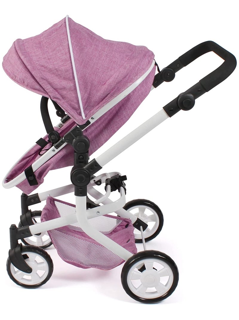Poussette combinée 2 en 1 Mika Jean rose Rose - Kiabi